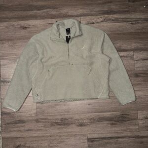 Adidas Women’s Light Gray Quarter-Zip Sherpa Pullover